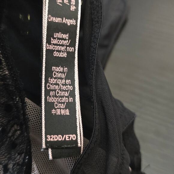 Victoria's Secret Dream Angel Unlined Balconnet Black Polka Dot Bra 32DD - Picture 5 of 5